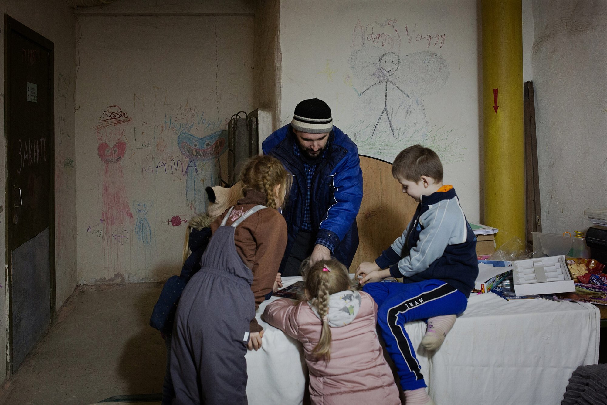 People have taken refuge and are living in a former nuclear bunker in a factory north of Kharkiv. 