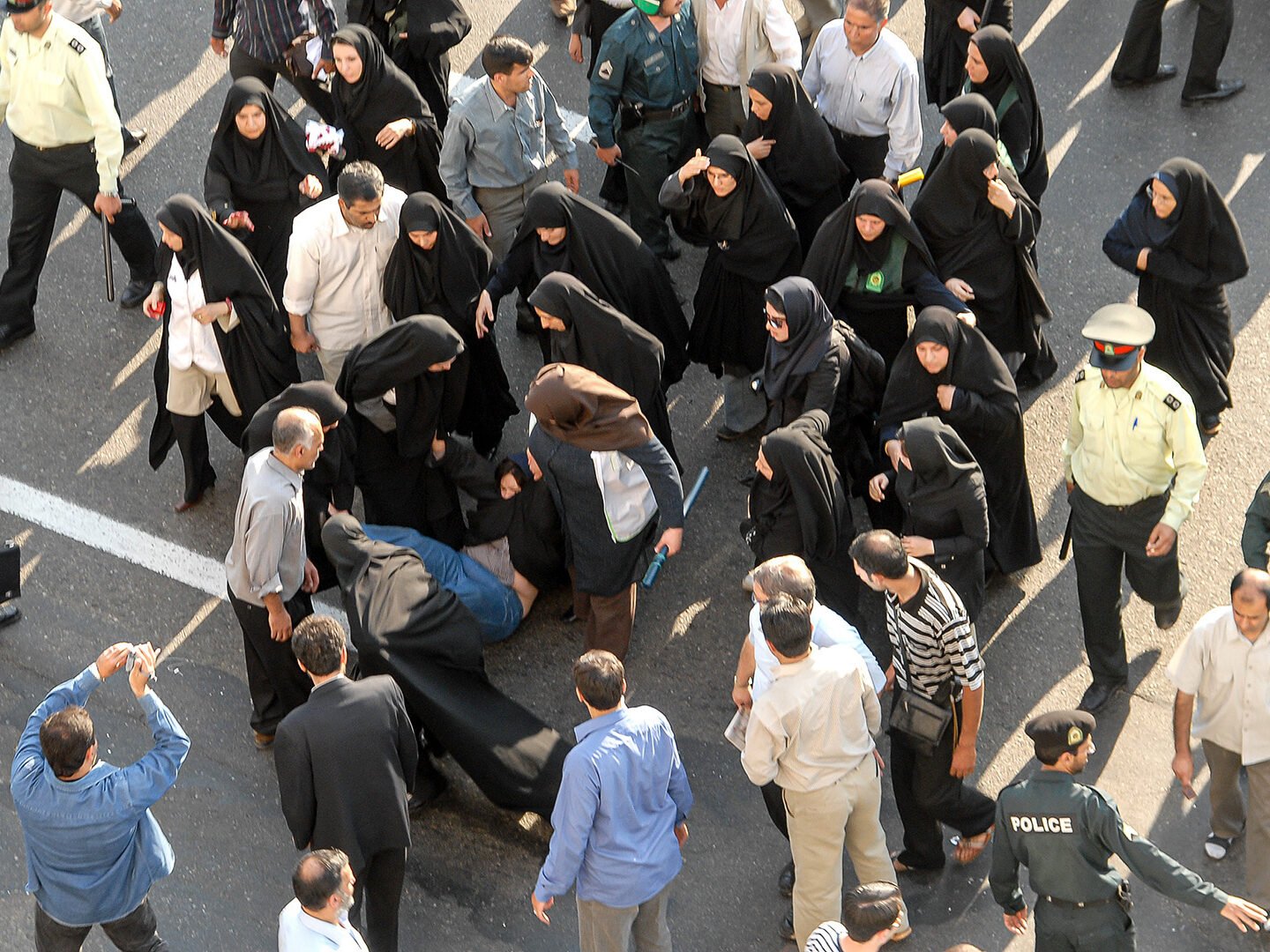 A women's rights demonstration took place in Tehran's Haft Tir Square in June 2006, during which police beat and arbitrarily detained demonstrators. Arash Ashourinia