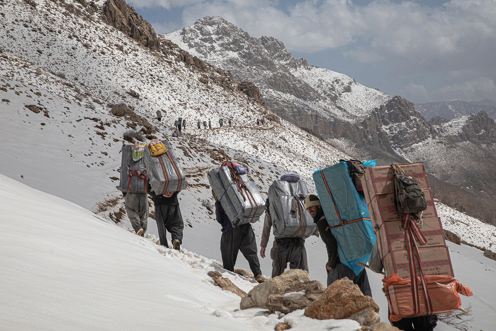 Koolbars crossing the Zagros mountains on the border of Iran and Iraq.