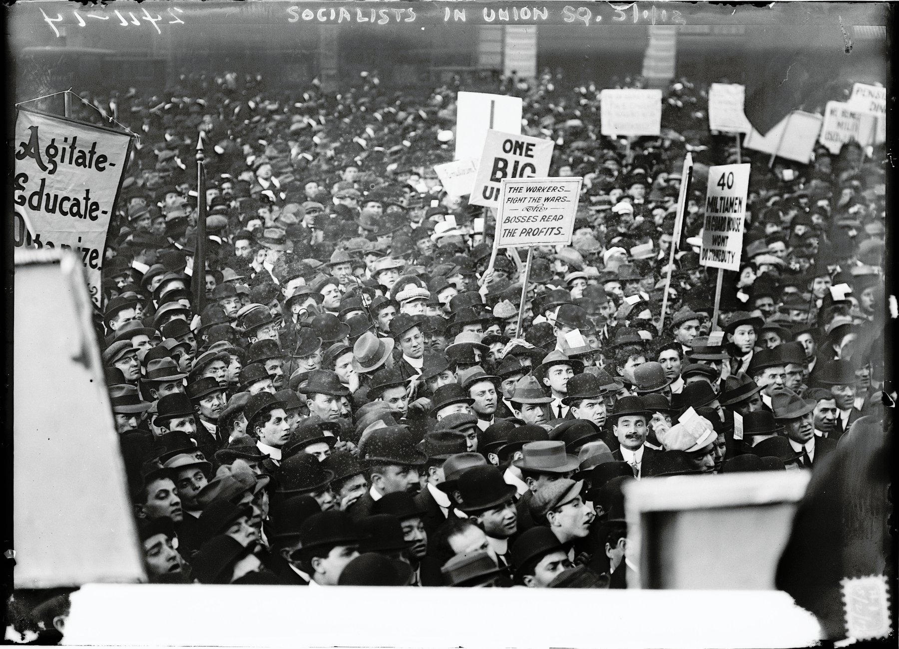 Socialists protest in Union Square, New York City, on May 1, 1912.
