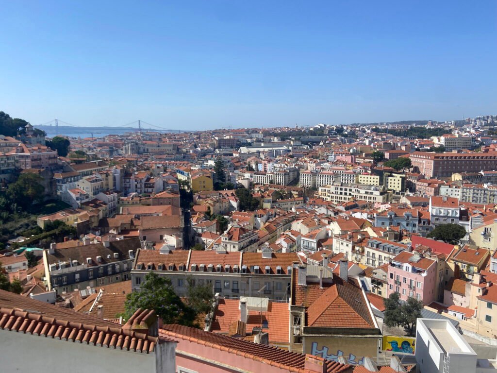 Miradouro da Graça (Graça Viewpoint) overlooking Lisbon, Portugal.