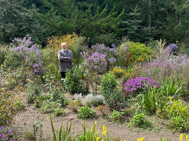 Paul McIsaac in his polluter-friendly garden participating in ChangeHampton campaign 1000 Healthy Yards in East Hampton in the Long Island.