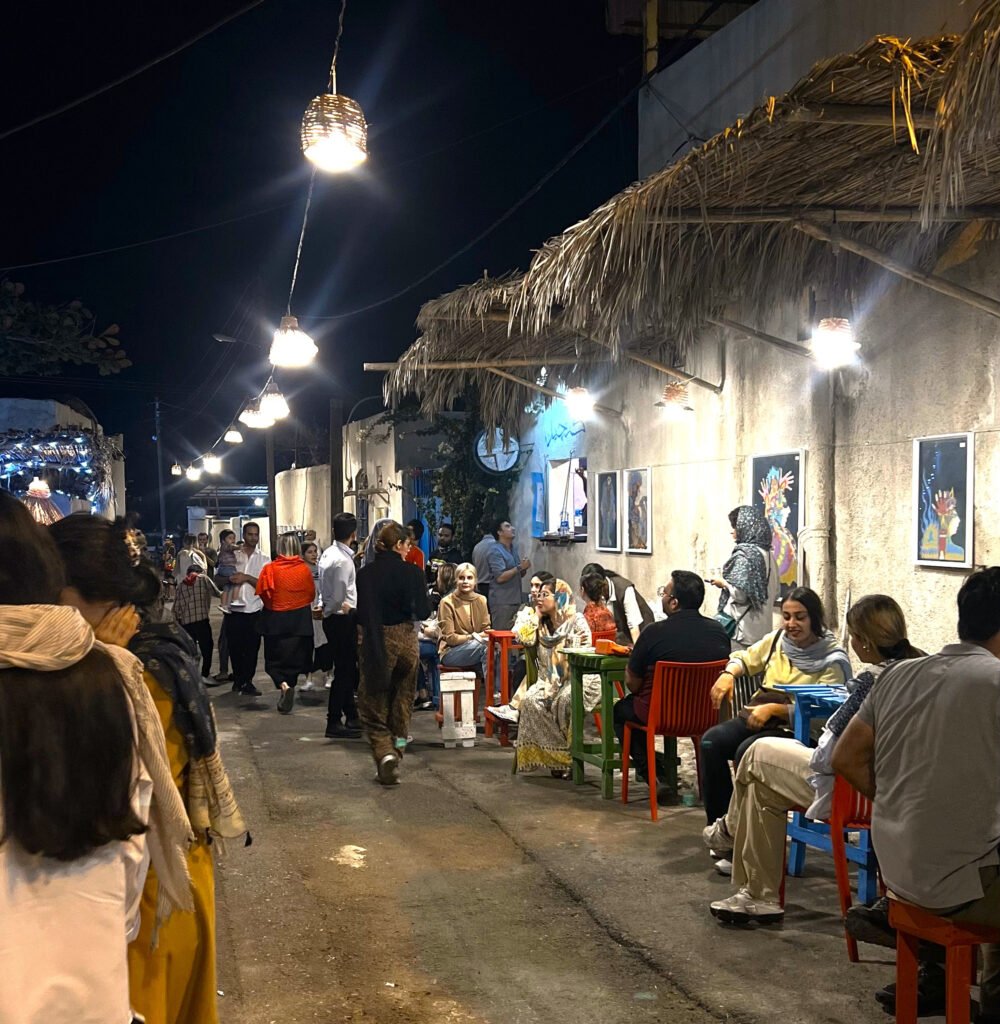 Outdoor art event in Khajeh Ata Neighborhood in Bandar Abbas Iran.