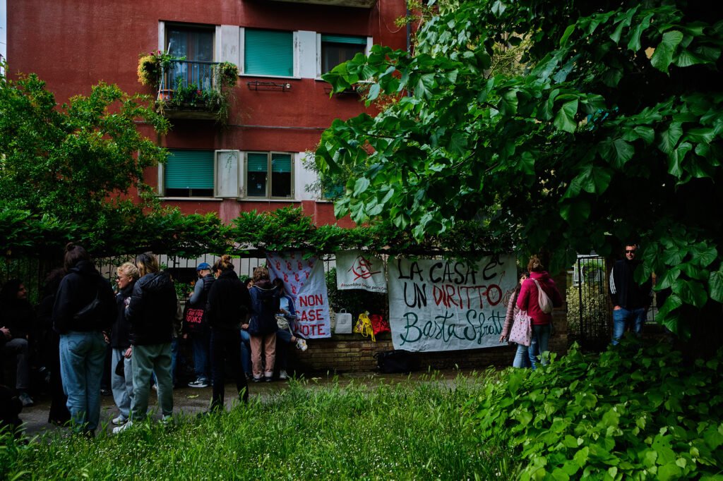 Italy, Venice, May 13, 2025: Anti-eviction picket organised by ASC at Sacca Fisola.