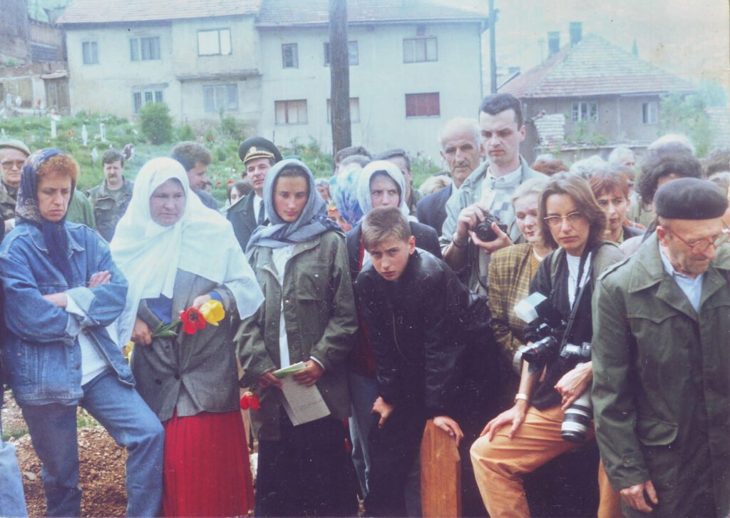 Anja Niedringhasu at my brother’s funeral, she was killed in Afghanistan in 2014.