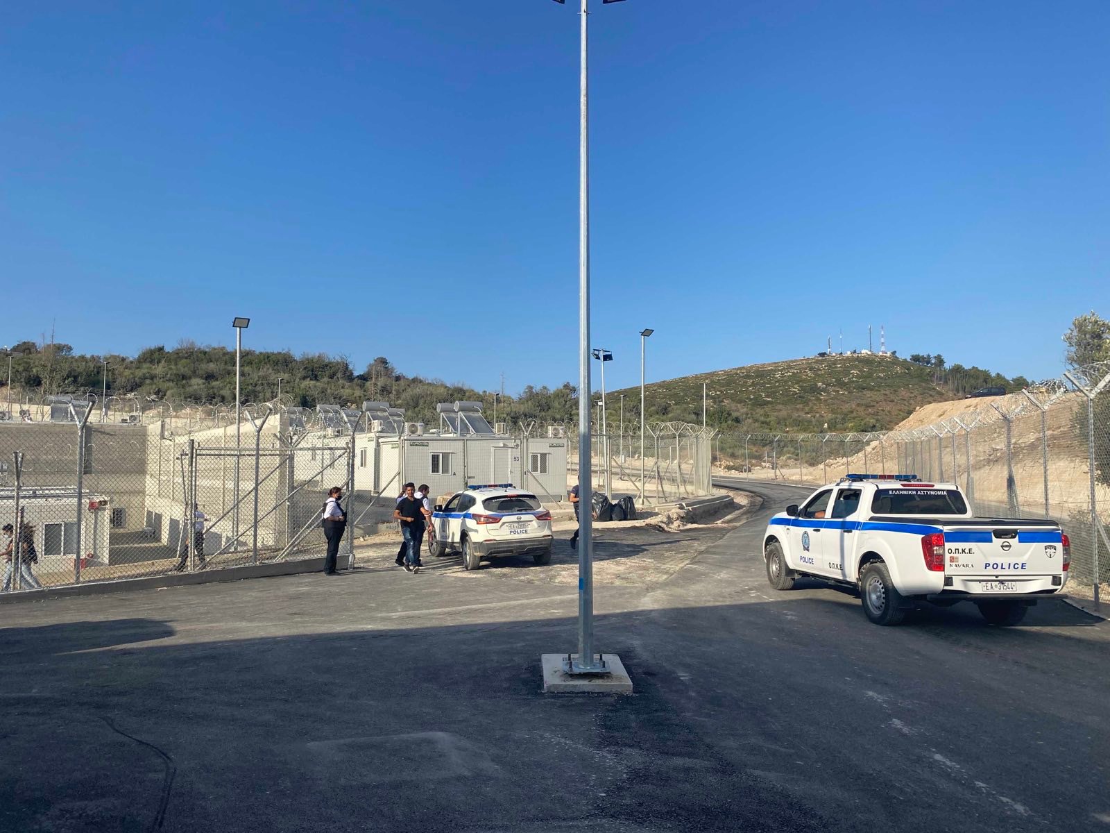 The Closed Controlled Access Centre in Samos has 24-hour security from G4S and the Hellenic police.